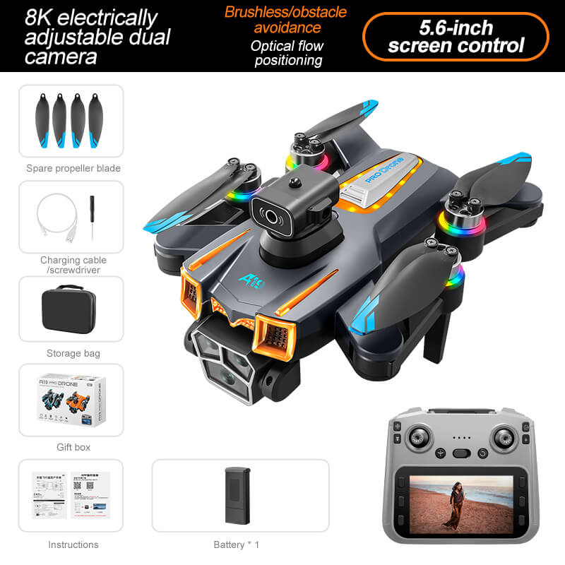๐ฅ(HOT SALE)๐ Brushless 5.6-inch drone with screen HD aerial photography quadcopter obstacle avoidance RC airplane