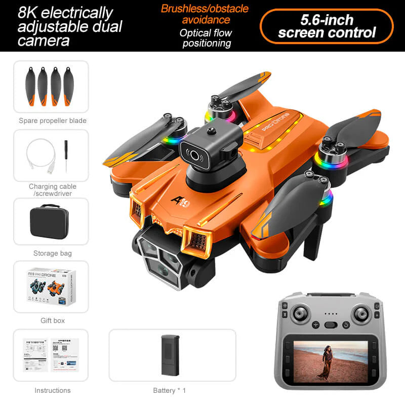 ๐ฅ(HOT SALE)๐ Brushless 5.6-inch drone with screen HD aerial photography quadcopter obstacle avoidance RC airplane