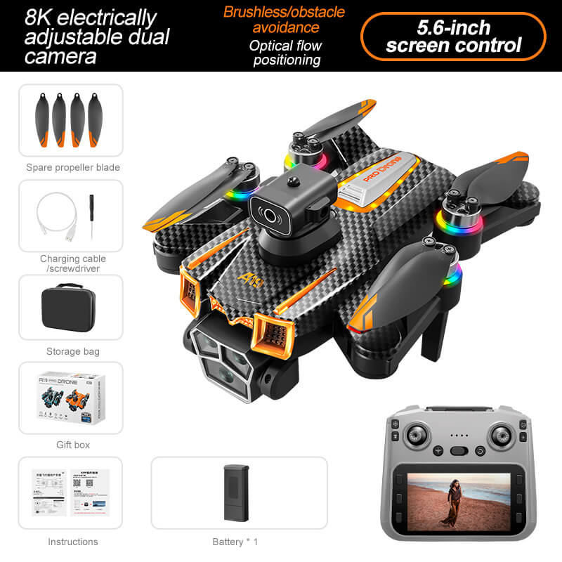 ๐ฅ(HOT SALE)๐ Brushless 5.6-inch drone with screen HD aerial photography quadcopter obstacle avoidance RC airplane