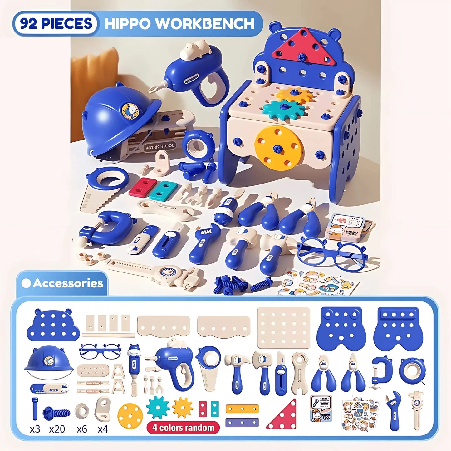 Cavinic™ Hippo All-in-one Tool Hub DIY Montessori Tool Box Set