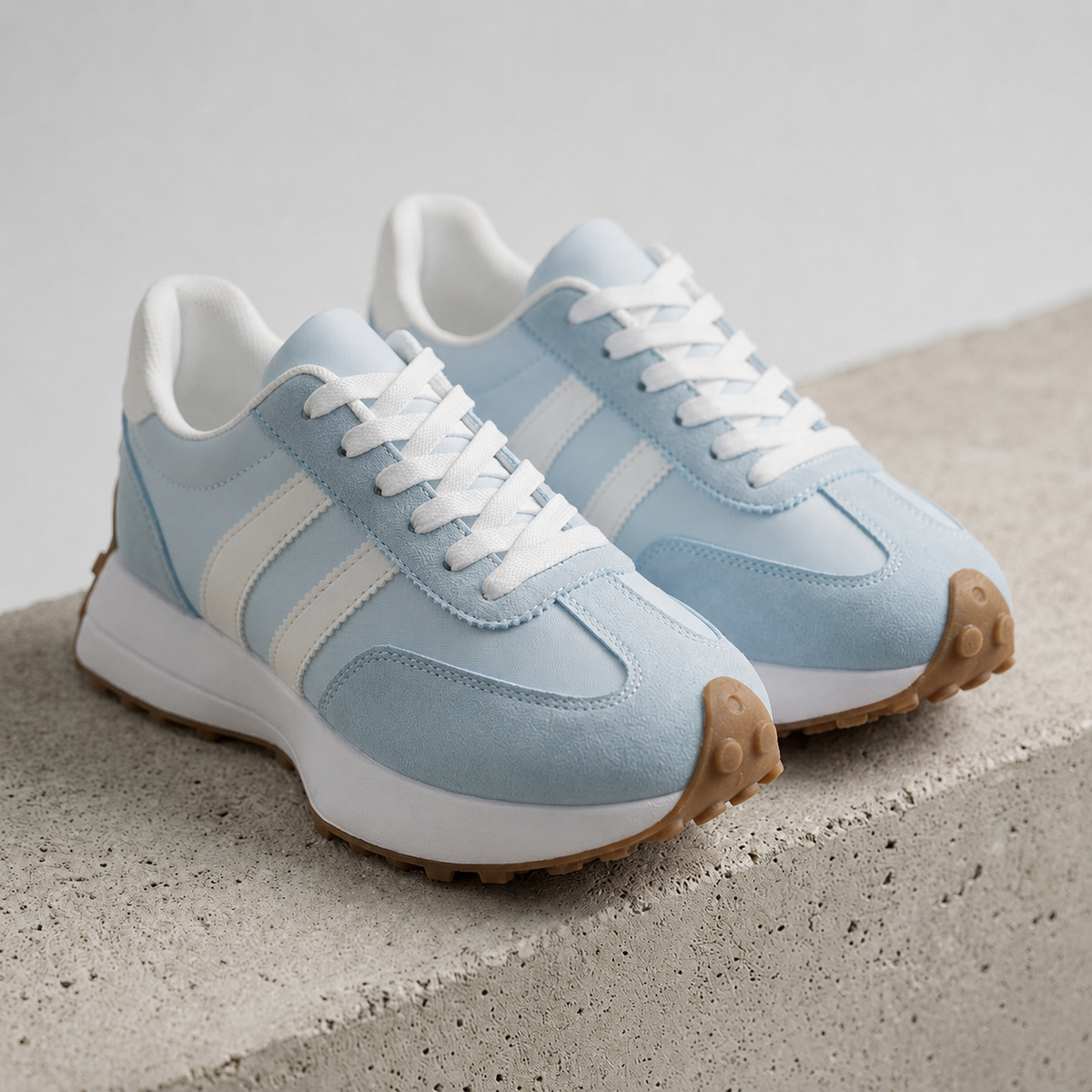 Retro Chunky Sole Sneakers – Casual Suede Platform Shoes