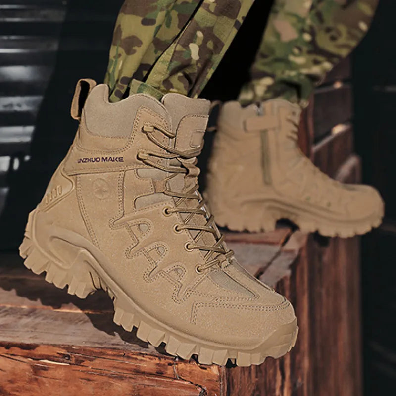 Men Outdoor Waterproof Non-Slip Hiking Boots Combat Boots