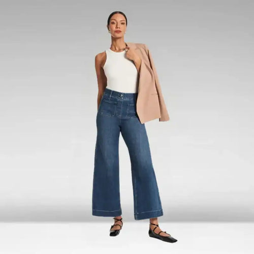 👖Tummy Control Cropped Wide-Leg Jeans ⭐ 2025 Best Selling Jeans