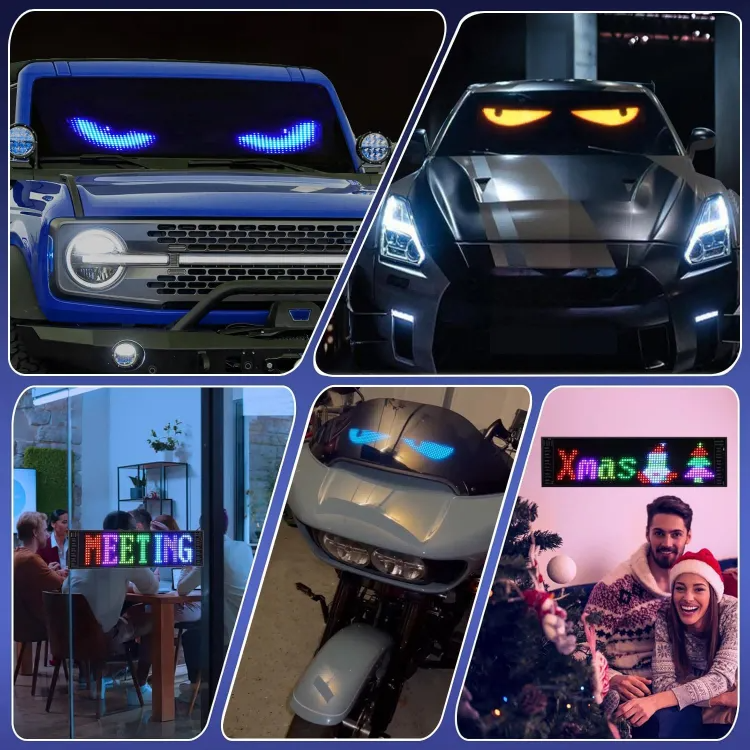 [Exclusive production] Car Dynamic LED Smart Colorful Eye Lamp Soft Screen