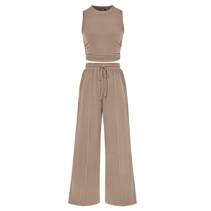 Summer Casual Women's Pants Sets Fashionable Solid