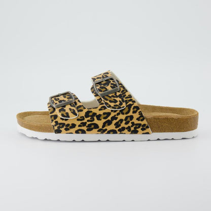 Cork Footbed Sandals – Double Buckle Slides