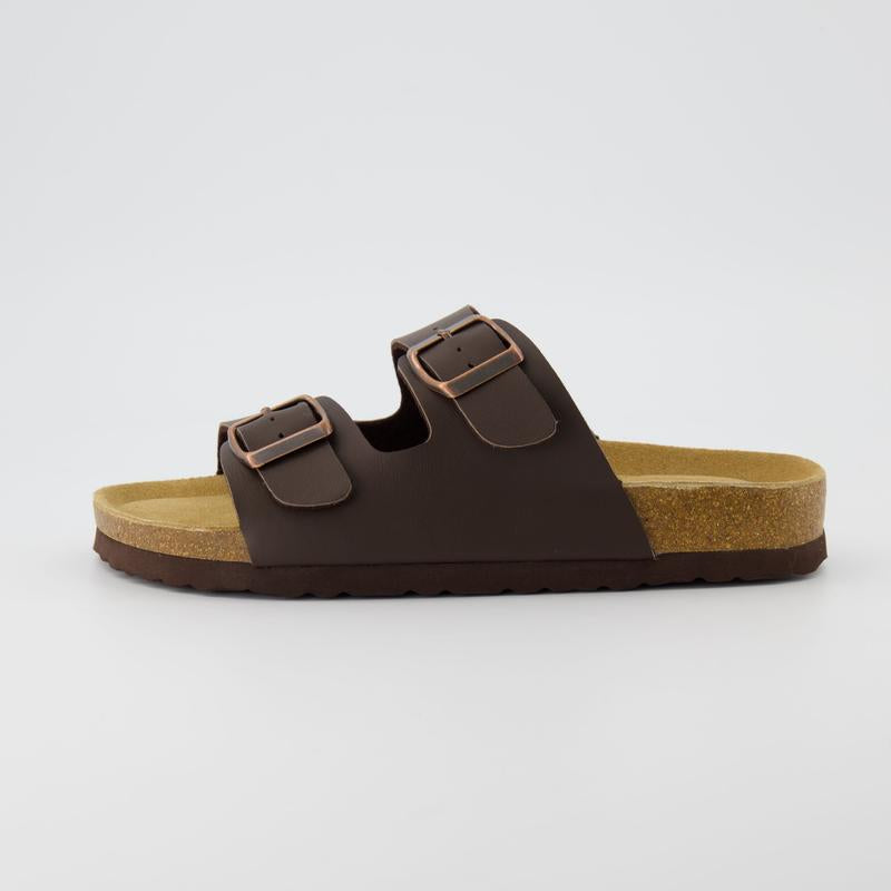 Cork Footbed Sandals – Double Buckle Slides