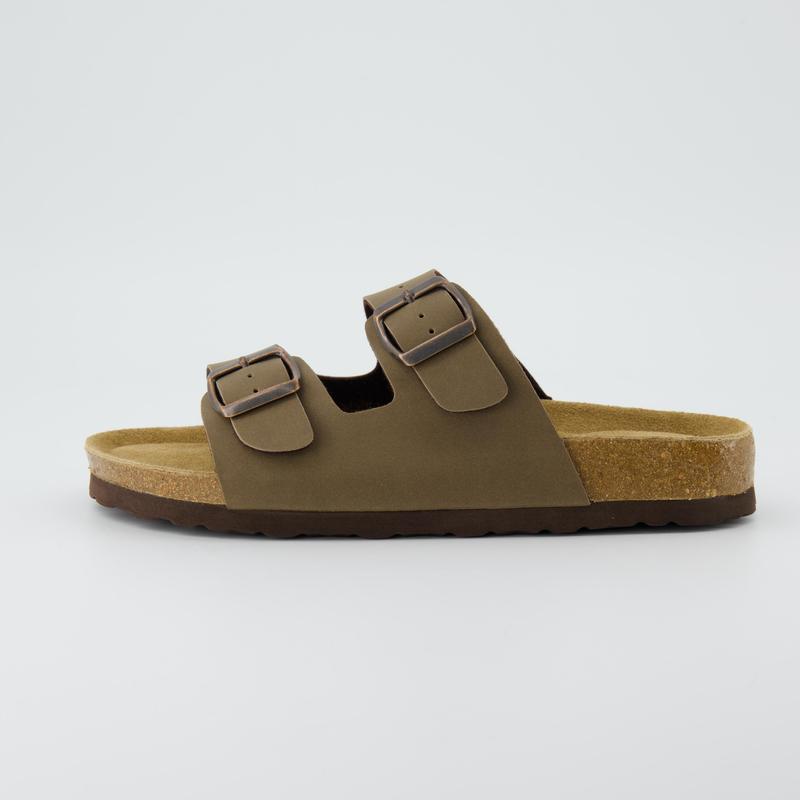Cork Footbed Sandals – Double Buckle Slides