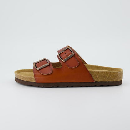 Cork Footbed Sandals – Double Buckle Slides