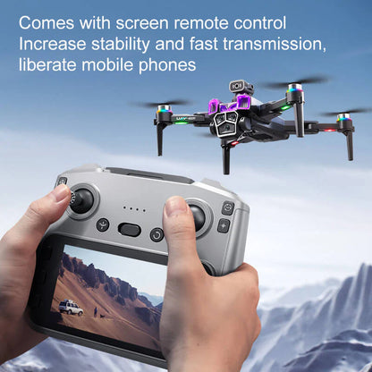 🔥(HOT SALE)🔔 Brushless 5.6-inch drone with screen HD aerial photography quadcopter obstacle avoidance RC airplane