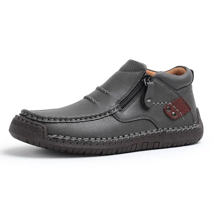 ⏰Limited Time Sale 53% OFF-Men’s Handmade Premium Leather Slip-On Driving Boots – Wide Toe, Arch Support
