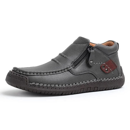 ⏰Limited Time Sale 53% OFF-Men’s Handmade Premium Leather Slip-On Driving Boots – Wide Toe, Arch Support