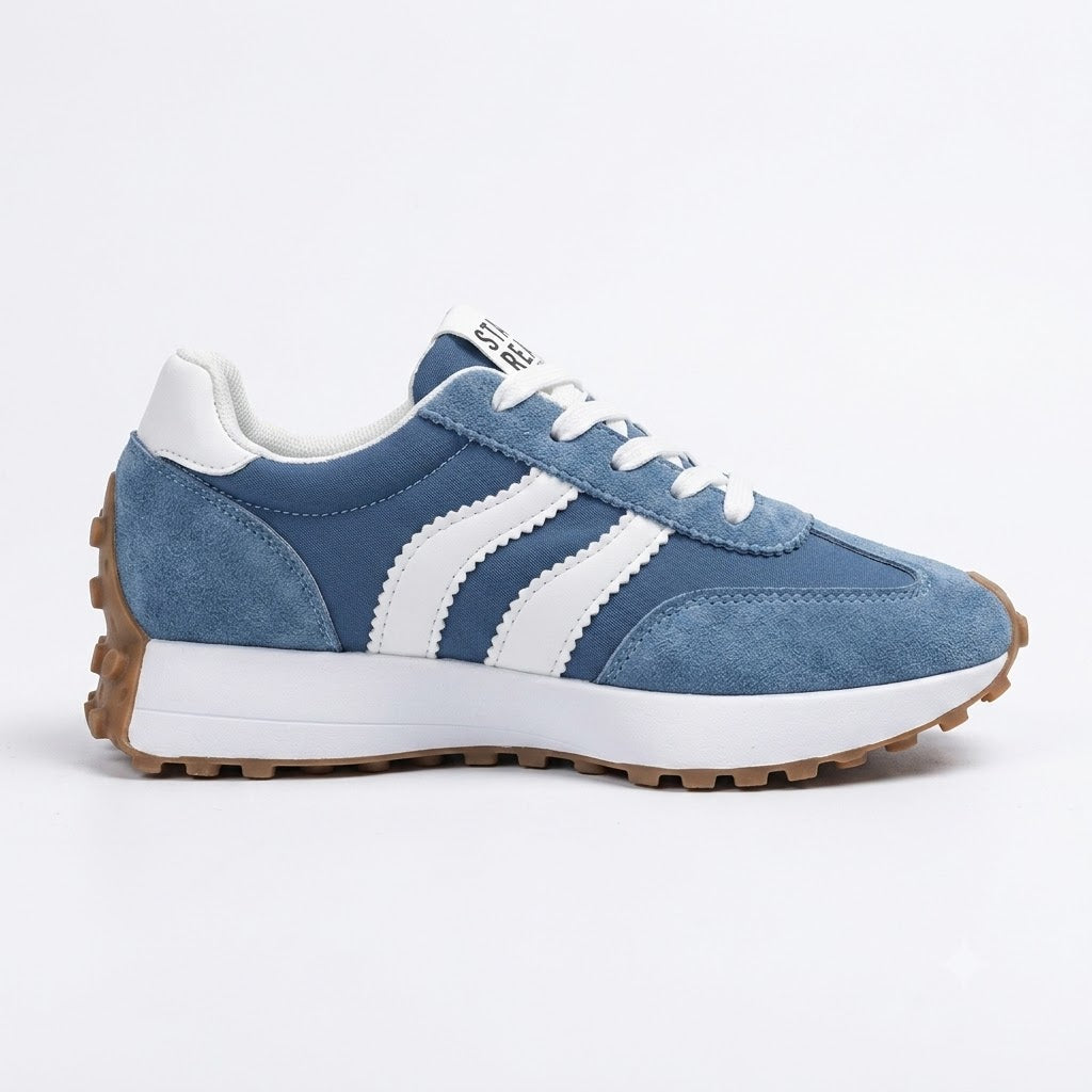 Retro Chunky Sole Sneakers – Casual Suede Platform Shoes