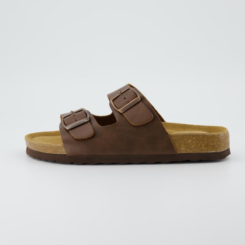 Cork Footbed Sandals – Double Buckle Slides