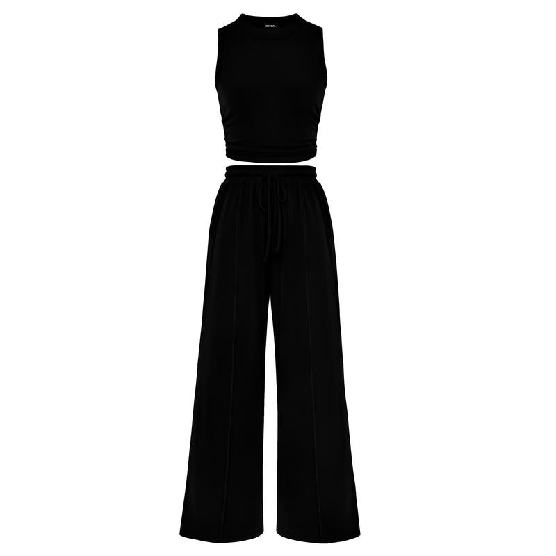 Summer Casual Women's Pants Sets Fashionable Solid