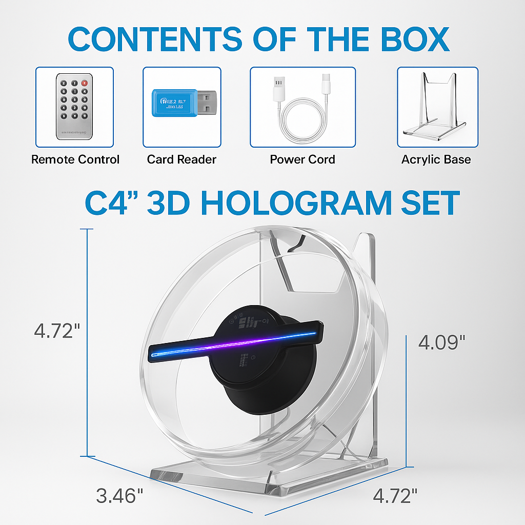 C13 Desktop 3D Hologram Fan (13 Inches) – Cavinic™