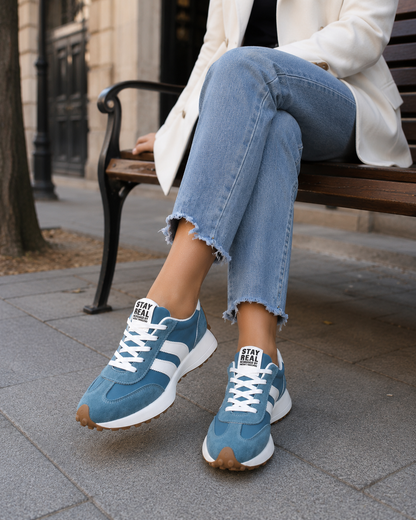 Stay Real Retro Platform Sneakers – Comfy Suede Chunky Sole Casual Shoes (Multiple Colors)