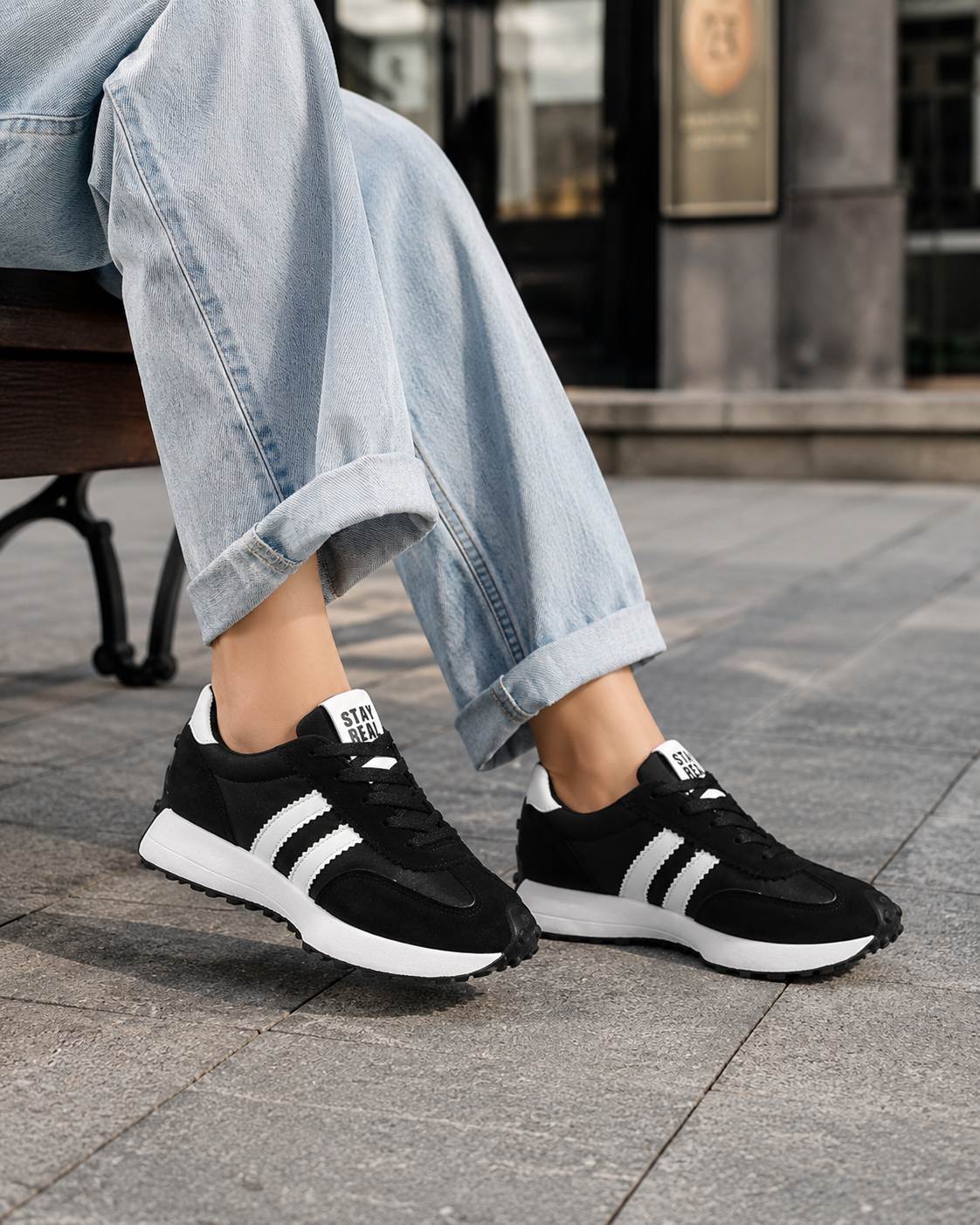 Stay Real Retro Platform Sneakers – Comfy Suede Chunky Sole Casual Shoes (Multiple Colors)