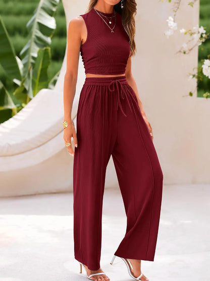 Summer Casual Women's Pants Sets Fashionable Solid
