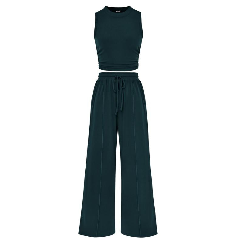 Summer Casual Women's Pants Sets Fashionable Solid