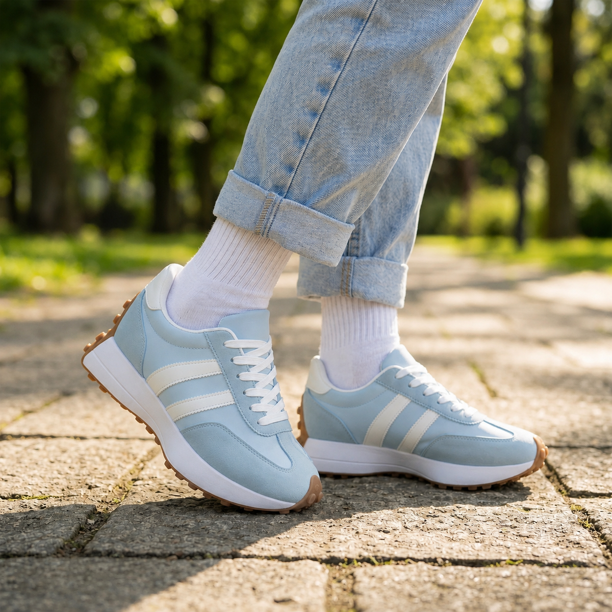 Retro Chunky Sole Sneakers – Casual Suede Platform Shoes