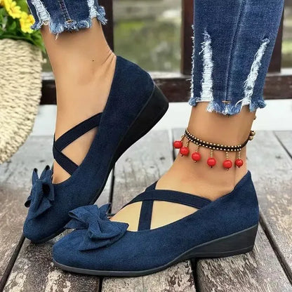 Cavinic™  Women's Bowknot Wedge Shoes – Lightweight Slip-On Casual Flats | All-Season Comfort & Stylish Design