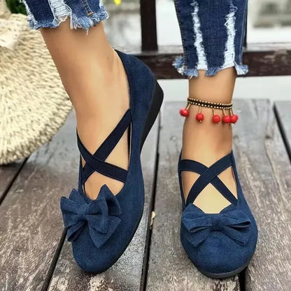 Cavinic™  Women's Bowknot Wedge Shoes – Lightweight Slip-On Casual Flats | All-Season Comfort & Stylish Design