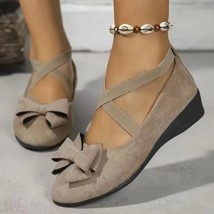 Cavinic™  Women's Bowknot Wedge Shoes – Lightweight Slip-On Casual Flats | All-Season Comfort & Stylish Design