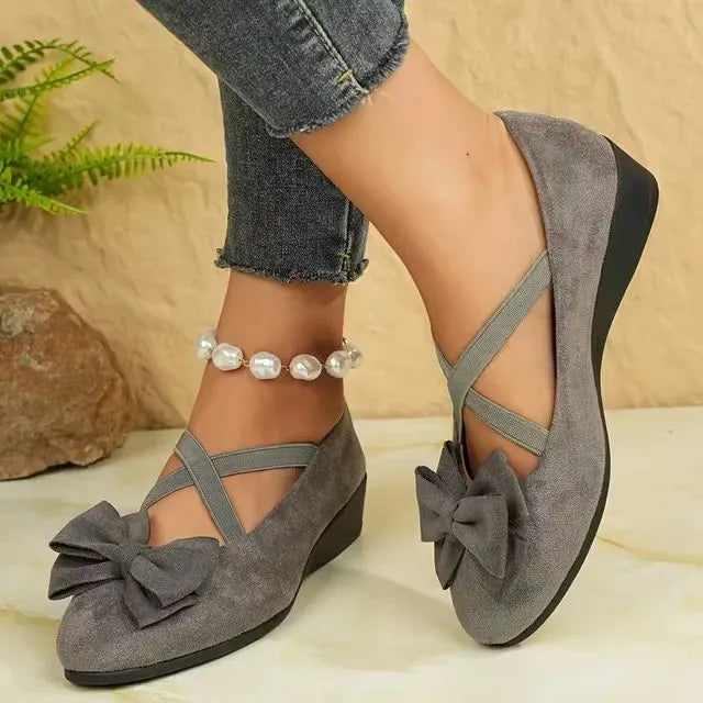 Cavinic™  Women's Bowknot Wedge Shoes – Lightweight Slip-On Casual Flats | All-Season Comfort & Stylish Design