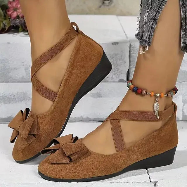Cavinic™  Women's Bowknot Wedge Shoes – Lightweight Slip-On Casual Flats | All-Season Comfort & Stylish Design