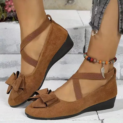 Cavinic™  Women's Bowknot Wedge Shoes – Lightweight Slip-On Casual Flats | All-Season Comfort & Stylish Design