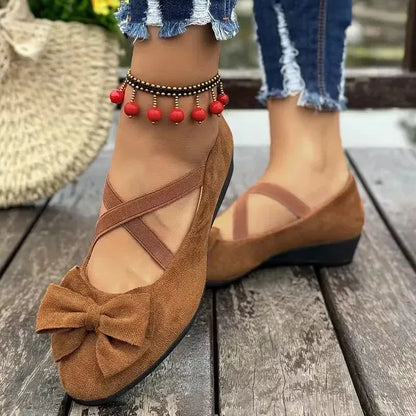 Cavinic™  Women's Bowknot Wedge Shoes – Lightweight Slip-On Casual Flats | All-Season Comfort & Stylish Design