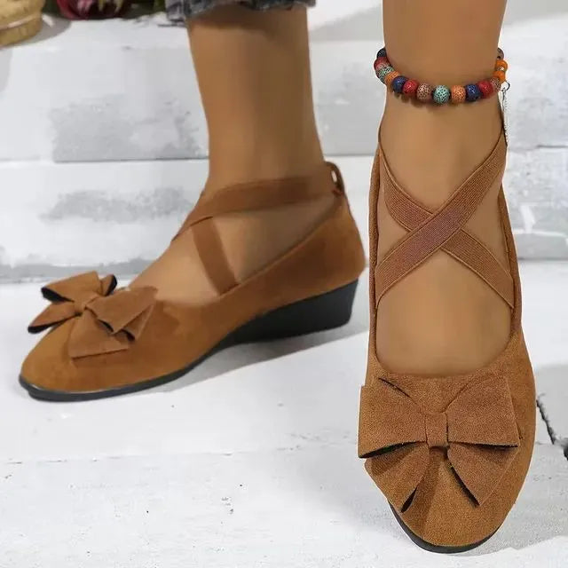 Cavinic™  Women's Bowknot Wedge Shoes – Lightweight Slip-On Casual Flats | All-Season Comfort & Stylish Design