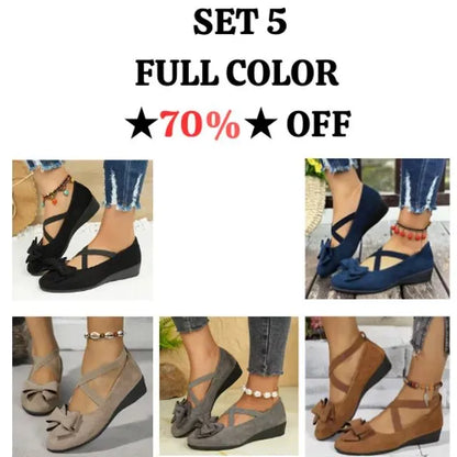 Cavinic™  Women's Bowknot Wedge Shoes – Lightweight Slip-On Casual Flats | All-Season Comfort & Stylish Design